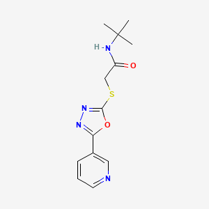 molecular formula C13H16N4O2S B2564601 N-tert-butyl-2-{[5-(pyridin-3-yl)-1,3,4-oxadiazol-2-yl]sulfanyl}acetamide CAS No. 626205-09-2