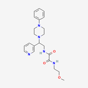 molecular formula C22H29N5O3 B2564636 N-(2-Methoxyethyl)-N'-[2-(4-phenylpiperazin-1-YL)-2-(pyridin-3-YL)ethyl]ethanediamide CAS No. 863556-78-9