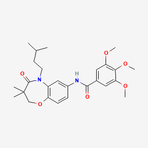 N-(5-isopentyl-3,3-dimethyl-4-oxo-2,3,4,5-tetrahydrobenzo[b][1,4]oxazepin-7-yl)-3,4,5-trimethoxybenzamide