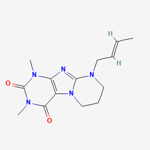 (E)-9-(but-2-en-1-yl)-1,3-dimethyl-6,7,8,9-tetrahydropyrimido[2,1-f]purine-2,4(1H,3H)-dione