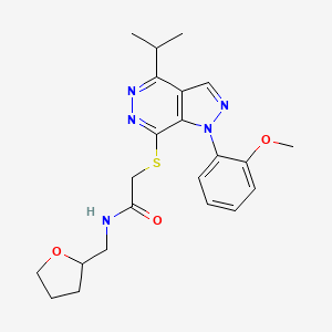 2-((4-isopropyl-1-(2-methoxyphenyl)-1H-pyrazolo[3,4-d]pyridazin-7-yl)thio)-N-((tetrahydrofuran-2-yl)methyl)acetamide