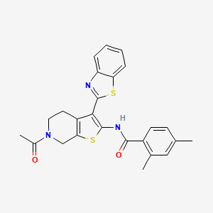 molecular formula C25H23N3O2S2 B2564676 N-(6-acetyl-3-(benzo[d]thiazol-2-yl)-4,5,6,7-tetrahydrothieno[2,3-c]pyridin-2-yl)-2,4-dimethylbenzamide CAS No. 888412-32-6