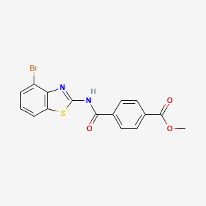 molecular formula C16H11BrN2O3S B2564697 Methyl 4-[(4-bromo-1,3-benzothiazol-2-yl)carbamoyl]benzoate CAS No. 892843-33-3