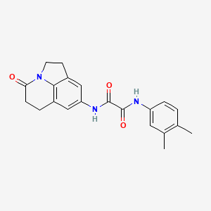 molecular formula C21H21N3O3 B2564701 N'-(3,4-dimethylphenyl)-N-{11-oxo-1-azatricyclo[6.3.1.0^{4,12}]dodeca-4(12),5,7-trien-6-yl}ethanediamide CAS No. 898419-21-1