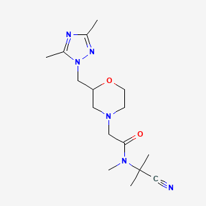 molecular formula C16H26N6O2 B2564703 N-(1-cyano-1-methylethyl)-2-{2-[(3,5-dimethyl-1H-1,2,4-triazol-1-yl)methyl]morpholin-4-yl}-N-methylacetamide CAS No. 1376249-59-0