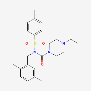 N-(2,5-dimethylbenzyl)-4-ethyl-N-tosylpiperazine-1-carboxamide