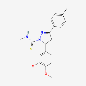 5-(3,4-dimethoxyphenyl)-N-methyl-3-(p-tolyl)-4,5-dihydro-1H-pyrazole-1-carbothioamide
