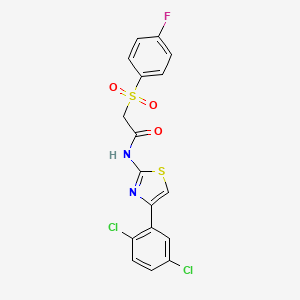 N-(4-(2,5-dichlorophenyl)thiazol-2-yl)-2-((4-fluorophenyl)sulfonyl)acetamide