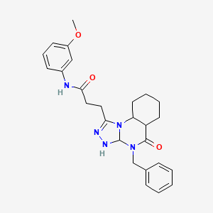 3-{4-benzyl-5-oxo-4H,5H-[1,2,4]triazolo[4,3-a]quinazolin-1-yl}-N-(3-methoxyphenyl)propanamide