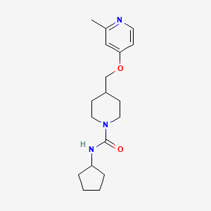 molecular formula C18H27N3O2 B2564720 N-cyclopentyl-4-{[(2-methylpyridin-4-yl)oxy]methyl}piperidine-1-carboxamide CAS No. 2379988-45-9