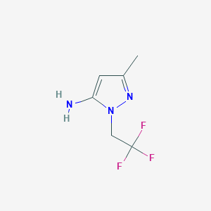 molecular formula C6H8F3N3 B2564722 3-methyl-1-(2,2,2-trifluoroethyl)-1H-pyrazol-5-amine CAS No. 1174850-85-1