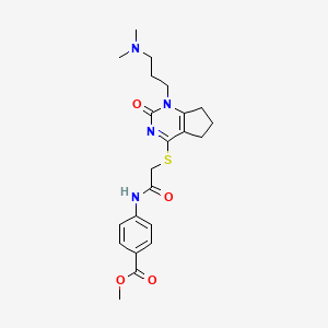 methyl 4-(2-((1-(3-(dimethylamino)propyl)-2-oxo-2,5,6,7-tetrahydro-1H-cyclopenta[d]pyrimidin-4-yl)thio)acetamido)benzoate
