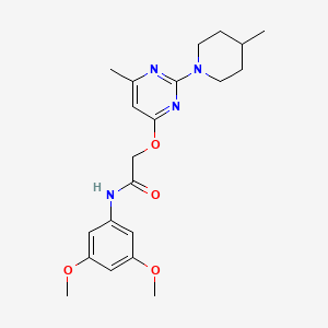 N-(3,5-dimethoxyphenyl)-2-{[6-methyl-2-(4-methylpiperidin-1-yl)pyrimidin-4-yl]oxy}acetamide