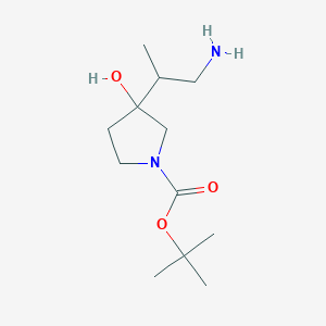 molecular formula C12H24N2O3 B2564725 Tert-butyl 3-(1-aminopropan-2-yl)-3-hydroxypyrrolidine-1-carboxylate CAS No. 1785545-32-5