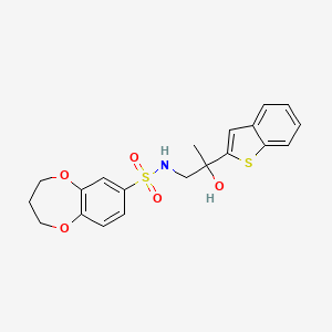 N-(2-(benzo[b]thiophen-2-yl)-2-hydroxypropyl)-3,4-dihydro-2H-benzo[b][1,4]dioxepine-7-sulfonamide