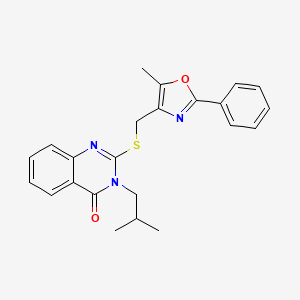 3-isobutyl-2-(((5-methyl-2-phenyloxazol-4-yl)methyl)thio)quinazolin-4(3H)-one