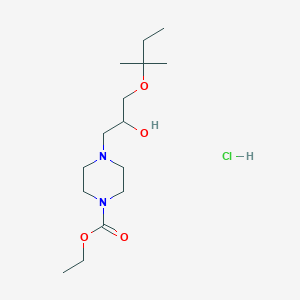 Ethyl 4-(2-hydroxy-3-(tert-pentyloxy)propyl)piperazine-1-carboxylate hydrochloride