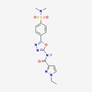 N-(5-(4-(N,N-dimethylsulfamoyl)phenyl)-1,3,4-oxadiazol-2-yl)-1-ethyl-1H-pyrazole-3-carboxamide