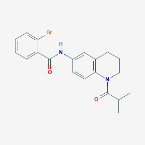 molecular formula C20H21BrN2O2 B2564745 2-bromo-N-[1-(2-methylpropanoyl)-1,2,3,4-tetrahydroquinolin-6-yl]benzamide CAS No. 1005299-34-2
