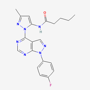 N-{1-[1-(4-fluorophenyl)-1H-pyrazolo[3,4-d]pyrimidin-4-yl]-3-methyl-1H-pyrazol-5-yl}pentanamide