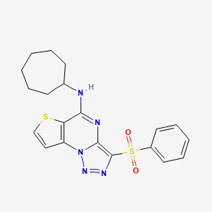 N-cycloheptyl-3-(phenylsulfonyl)thieno[2,3-e][1,2,3]triazolo[1,5-a]pyrimidin-5-amine