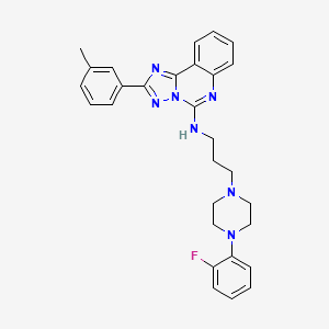 molecular formula C29H30FN7 B2564751 N-{3-[4-(2-Fluorophenyl)piperazin-1-YL]propyl}-2-(3-methylphenyl)-[1,2,4]triazolo[1,5-C]quinazolin-5-amine CAS No. 902951-12-6