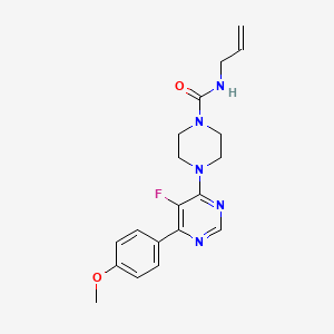 4-[5-Fluoro-6-(4-methoxyphenyl)pyrimidin-4-yl]-N-prop-2-enylpiperazine-1-carboxamide