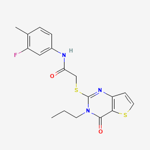 N-(3-fluoro-4-methylphenyl)-2-({4-oxo-3-propyl-3H,4H-thieno[3,2-d]pyrimidin-2-yl}sulfanyl)acetamide
