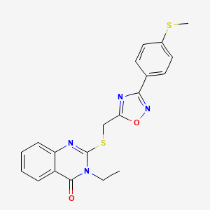 3-Ethyl-2-[({3-[4-(methylsulfanyl)phenyl]-1,2,4-oxadiazol-5-yl}methyl)sulfanyl]-3,4-dihydroquinazolin-4-one