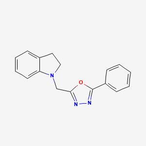 1-[(5-phenyl-1,3,4-oxadiazol-2-yl)methyl]-2,3-dihydro-1H-indole