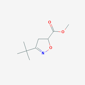 molecular formula C9H15NO3 B2564775 Methyl 3-tert-butyl-4,5-dihydro-1,2-oxazole-5-carboxylate CAS No. 128709-25-1