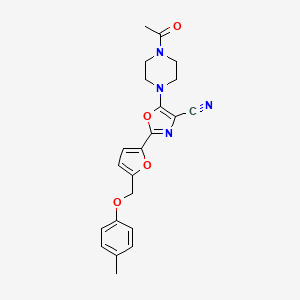5-(4-Acetylpiperazin-1-yl)-2-(5-((p-tolyloxy)methyl)furan-2-yl)oxazole-4-carbonitrile