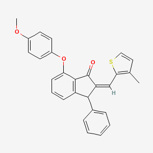 7-(4-Methoxyphenoxy)-2-[(3-methyl-2-thienyl)methylene]-3-phenyl-1-indanone