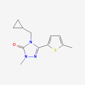 molecular formula C12H15N3OS B2564788 4-(cyclopropylmethyl)-1-methyl-3-(5-methylthiophen-2-yl)-4,5-dihydro-1H-1,2,4-triazol-5-one CAS No. 2201318-04-7