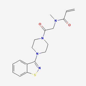 molecular formula C17H20N4O2S B2564789 N-[2-[4-(1,2-Benzothiazol-3-yl)piperazin-1-yl]-2-oxoethyl]-N-methylprop-2-enamide CAS No. 2361801-99-0