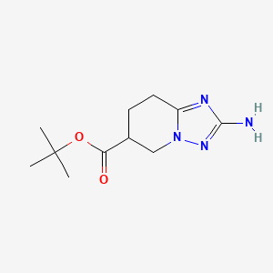 molecular formula C11H18N4O2 B2564792 Tert-butyl 2-amino-5,6,7,8-tetrahydro-[1,2,4]triazolo[1,5-a]pyridine-6-carboxylate CAS No. 2287341-29-9