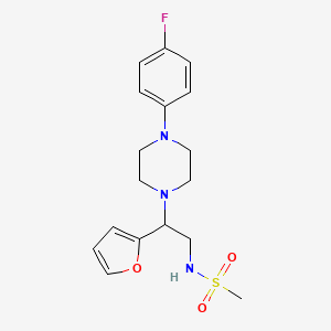 molecular formula C17H22FN3O3S B2564803 N-(2-(4-(4-fluorophenyl)piperazin-1-yl)-2-(furan-2-yl)ethyl)methanesulfonamide CAS No. 877648-24-3