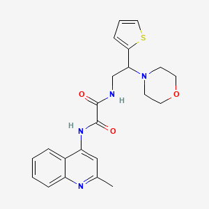 molecular formula C22H24N4O3S B2564808 N1-(2-methylquinolin-4-yl)-N2-(2-morpholino-2-(thiophen-2-yl)ethyl)oxalamide CAS No. 942012-11-5
