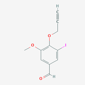 molecular formula C11H9IO3 B2564814 3-碘-5-甲氧基-4-(丙-2-炔-1-氧基)苯甲醛 CAS No. 279680-91-0