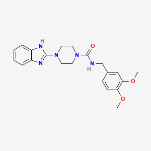 4-(1H-benzo[d]imidazol-2-yl)-N-(3,4-dimethoxybenzyl)piperazine-1-carboxamide