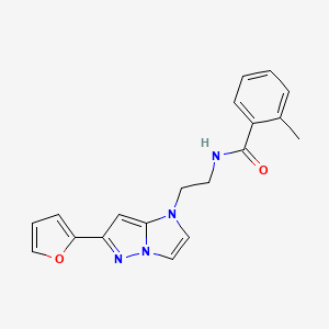 molecular formula C19H18N4O2 B2564841 N-(2-(6-(furan-2-yl)-1H-imidazo[1,2-b]pyrazol-1-yl)ethyl)-2-methylbenzamide CAS No. 1798512-93-2