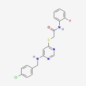 2-((6-((4-chlorobenzyl)amino)pyrimidin-4-yl)thio)-N-(2-fluorophenyl)acetamide