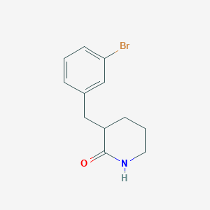 molecular formula C12H14BrNO B2564861 3-[(3-Bromophenyl)methyl]piperidin-2-one CAS No. 1260766-34-4