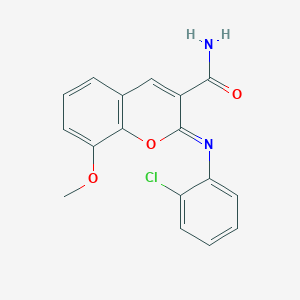 molecular formula C17H13ClN2O3 B2564863 (2Z)-2-[(2-chlorophenyl)imino]-8-methoxy-2H-chromene-3-carboxamide CAS No. 1327169-61-8