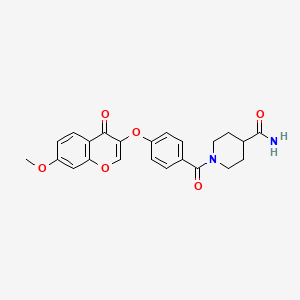 1-(4-((7-methoxy-4-oxo-4H-chromen-3-yl)oxy)benzoyl)piperidine-4-carboxamide