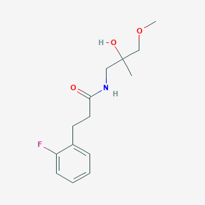 molecular formula C14H20FNO3 B2564875 3-(2-fluorophenyl)-N-(2-hydroxy-3-methoxy-2-methylpropyl)propanamide CAS No. 1798459-22-9