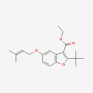 molecular formula C20H26O4 B2564887 Ethyl 2-tert-butyl-5-[(3-methylbut-2-en-1-yl)oxy]-1-benzofuran-3-carboxylate CAS No. 384802-63-5