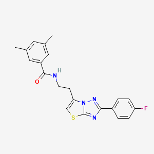 molecular formula C21H19FN4OS B2564890 N-(2-(2-(4-fluorophenyl)thiazolo[3,2-b][1,2,4]triazol-6-yl)ethyl)-3,5-dimethylbenzamide CAS No. 894048-76-1