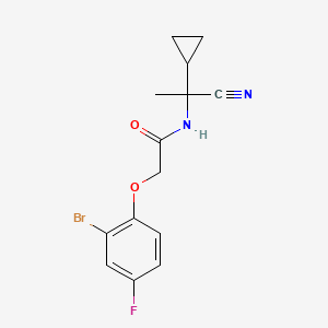 molecular formula C14H14BrFN2O2 B2564906 2-(2-bromo-4-fluorophenoxy)-N-(1-cyano-1-cyclopropylethyl)acetamide CAS No. 1240746-28-4