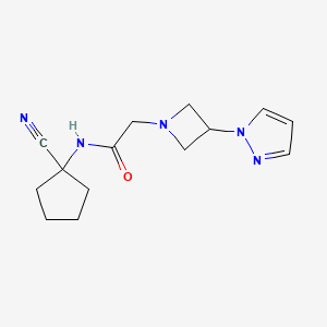 molecular formula C14H19N5O B2564908 N-(1-cyanocyclopentyl)-2-[3-(1H-pyrazol-1-yl)azetidin-1-yl]acetamide CAS No. 1355912-98-9